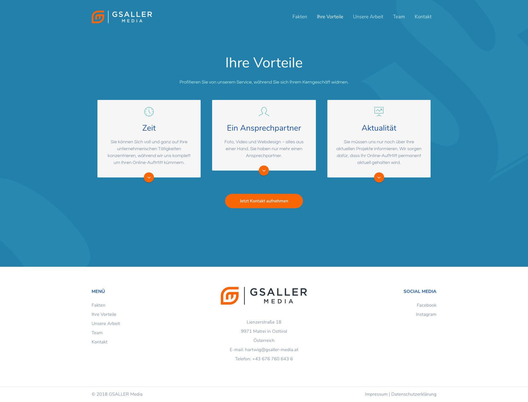 Gsaller Media Webdesign Agentur Seite Vorteile